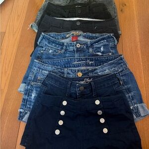 Lot of Denim and Black Shorts